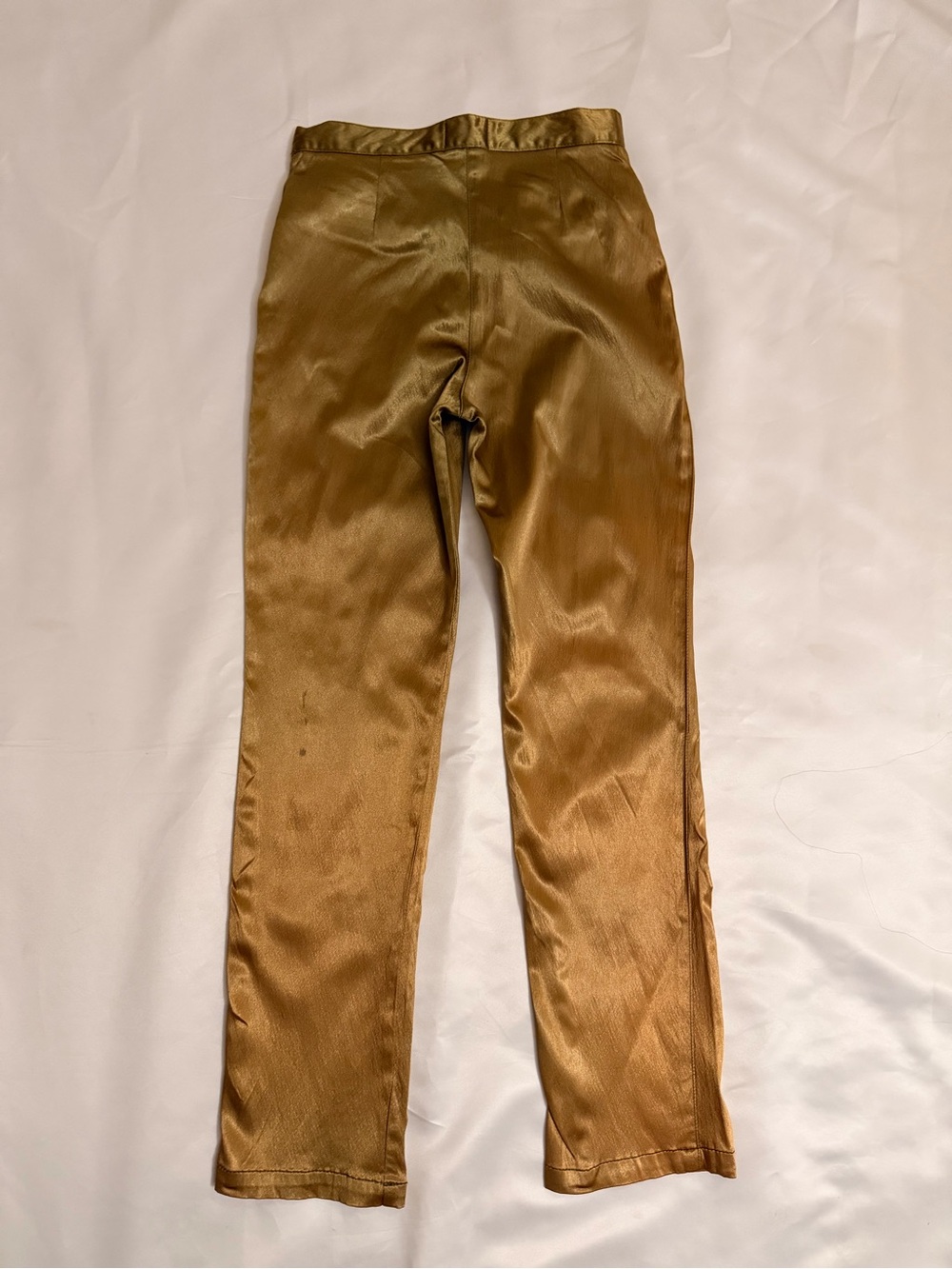 Kenzo Gold Satin Straight-Leg Trousers